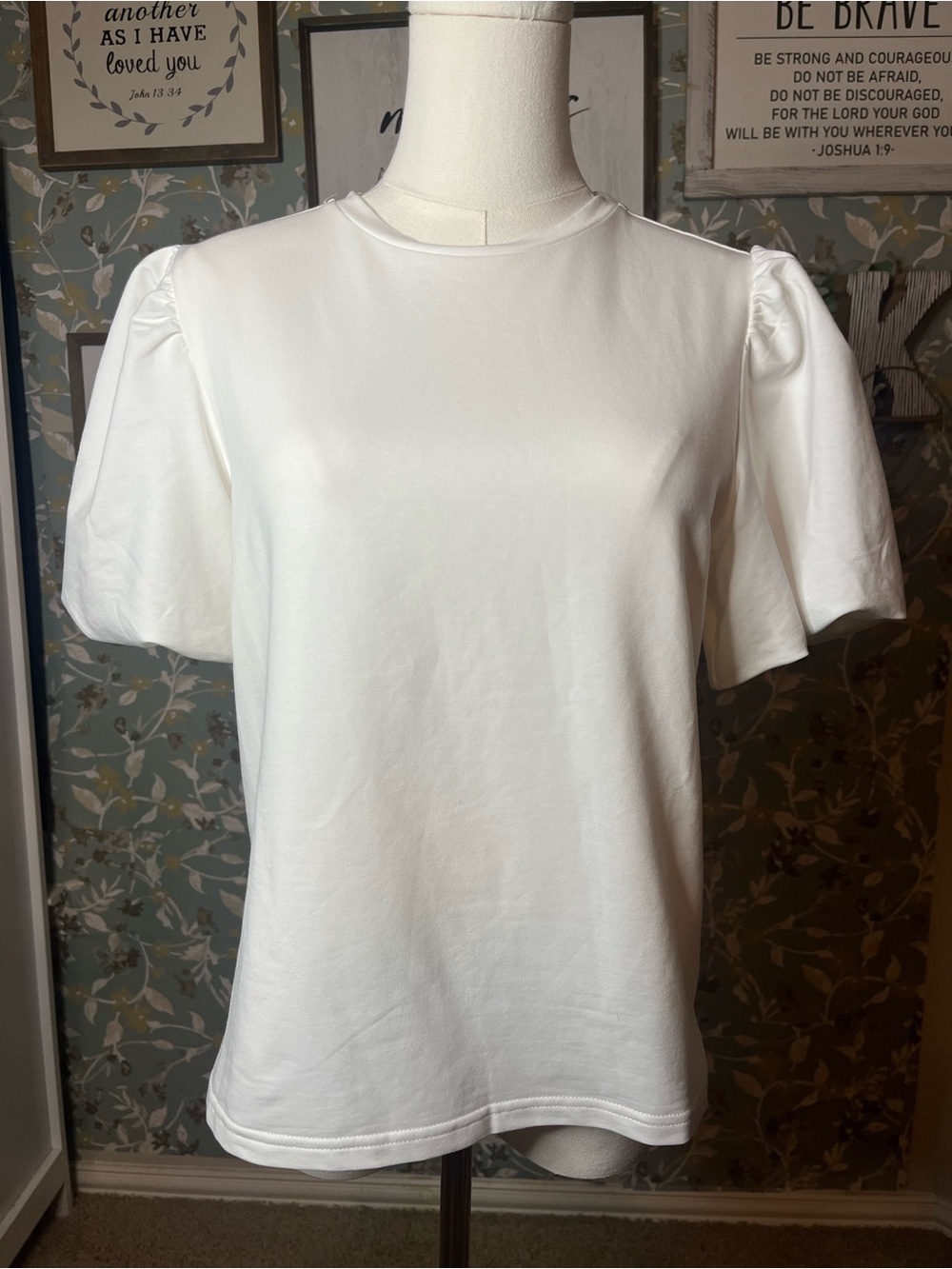 Walter Baker White Puff Sleeve Crewneck Tee